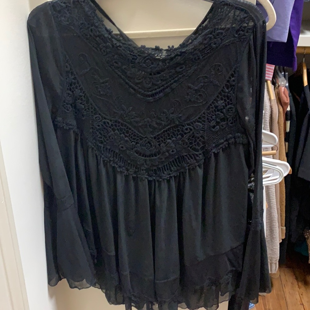 Altard state sheer and lace top